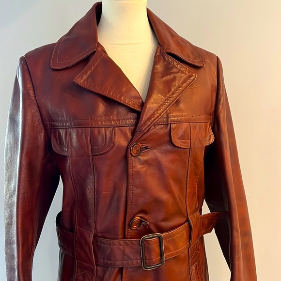 Victoria leather 60’s jacket belted vintage good condition with removable liner - Picture 8 of 15